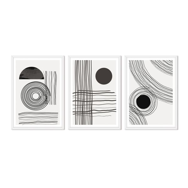 Abstracto-Constraste-Set-Triple-Blanco