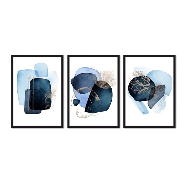 Abstracto-Azul-Set-Cuadros-50x70-Negro