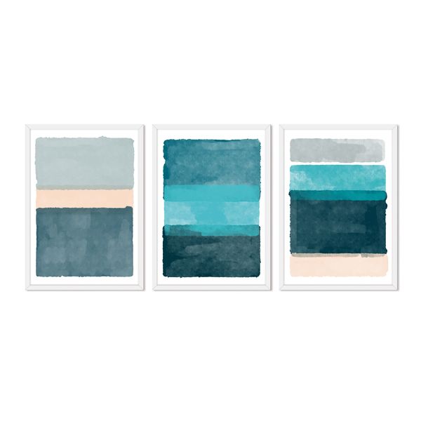 Abstracto-Mar-Set-Cuadros-50x70-Blanco